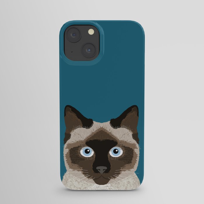 Ezra - Siamese Cat, Cute Kitten Retro Cat Art cell phone case, siamese, cute cat iPhone Case