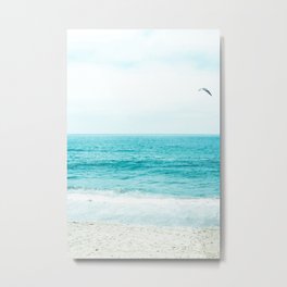 Travel Photography Love The Aqua Ocean Wave I Metal Print