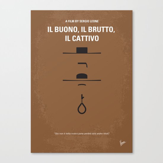 No042 My Il buono il brutto il cattivo minimal movie poster Canvas Print