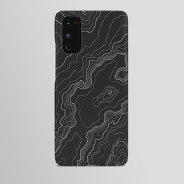 Black & White Topography map Android Case