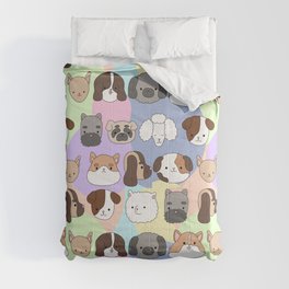 Multicolored pattern with cute, funny happy dogs. Prints, baby and pets texture for children.  Comforter
