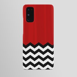 Red Black White Chevron Room w/ Curtains Android Case