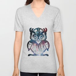 Galaxy Owl V Neck T Shirt
