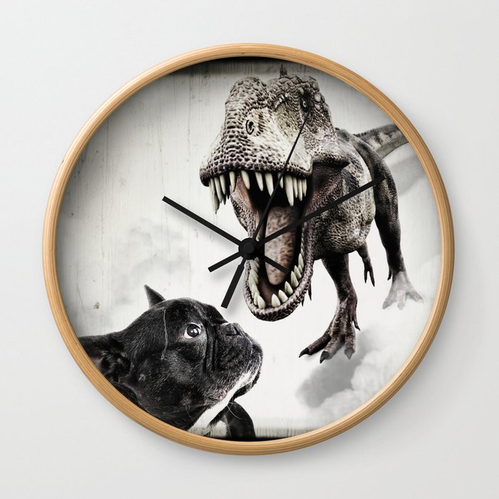 French Bulldog - Jurassic French Wall Clock