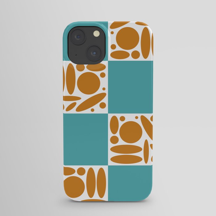Geometric modern shapes checkerboard 13 iPhone Case