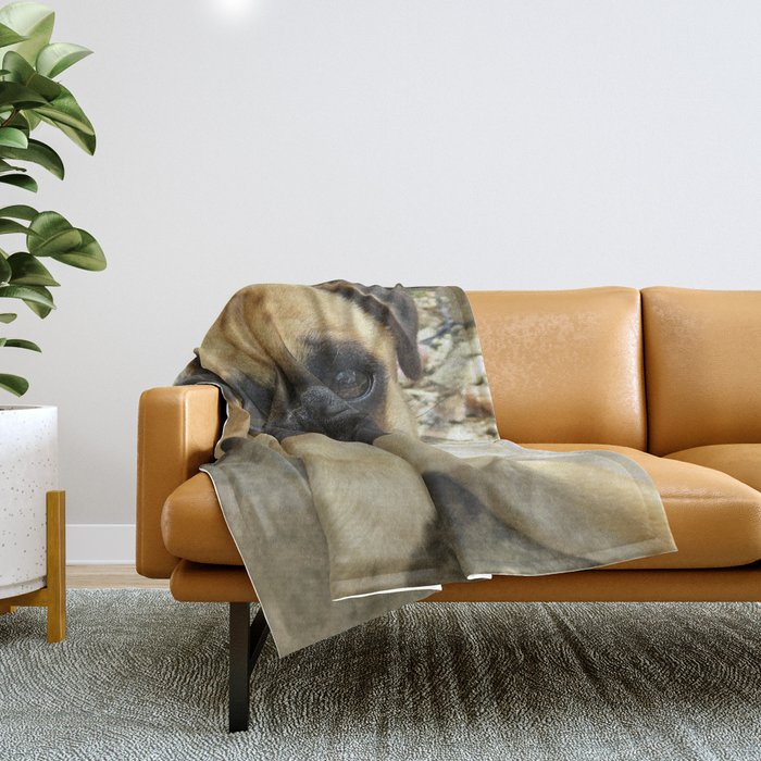Grover - Pug Throw Blanket