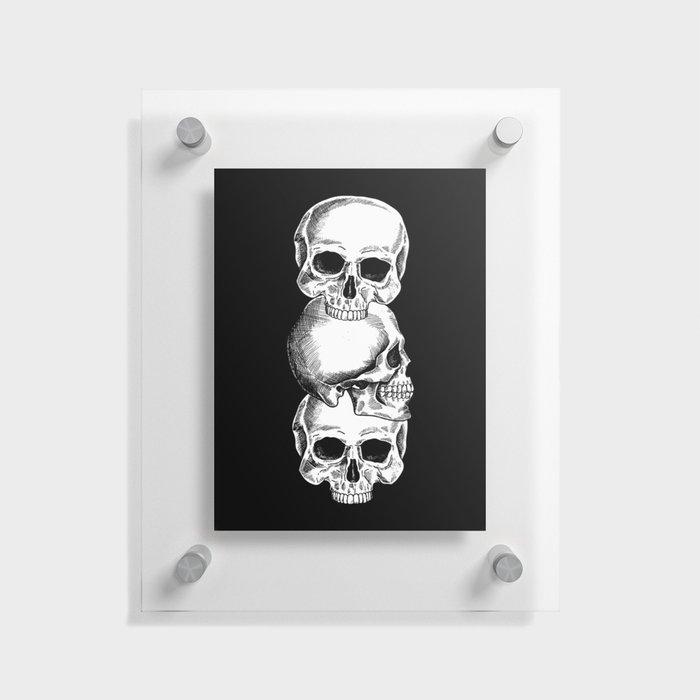 3 Skulls Stacked On Top of Each Other Floating Acrylic Print