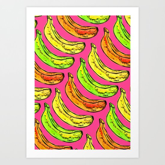 Banana pattern Art Print