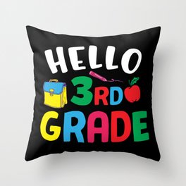 Hello 3rd Grade Back To School Throw Pillow