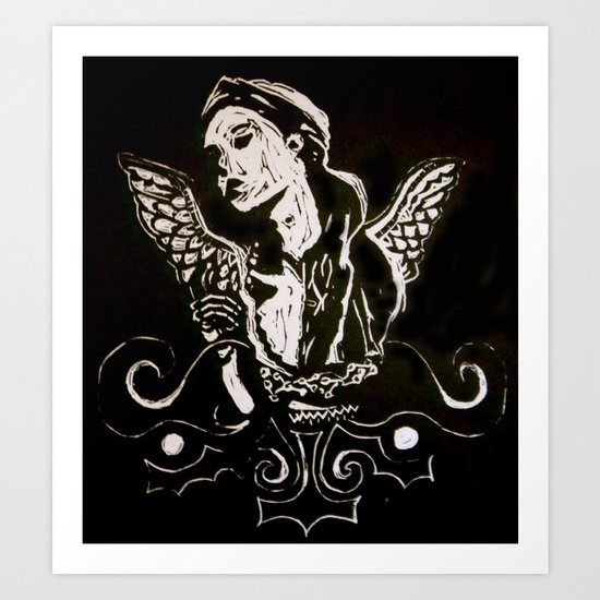 Black (Wings/Angel) Art Print