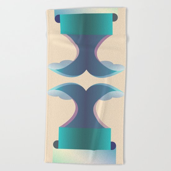 I wave letter Beach Towel