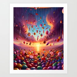 candy raining Art Print
