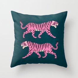 Fierce: Night Race Pink Tiger Edition Throw Pillow