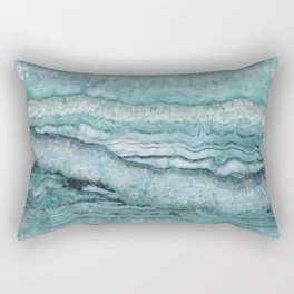 Mystic Stone Aqua Teal Rectangular Pillow