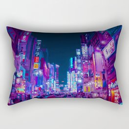 Neon Streets - Neon Tokyo Series Rectangular Pillow