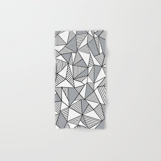 Abstract Lines With Grey Blocks Hand & Bath Towel