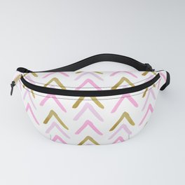 Hand Painted Arrows Pattern - Gold and Pink Palette Fanny Pack