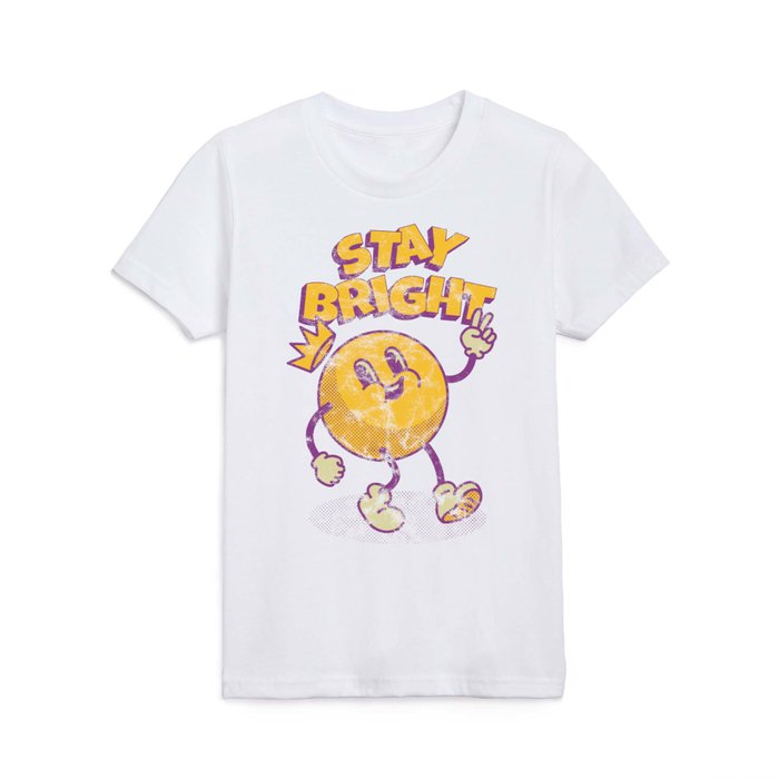 Sun's Advice | Stay Bright | Positive Vibes | Mid-Century Retro Old Cartoon Kids T Shirt