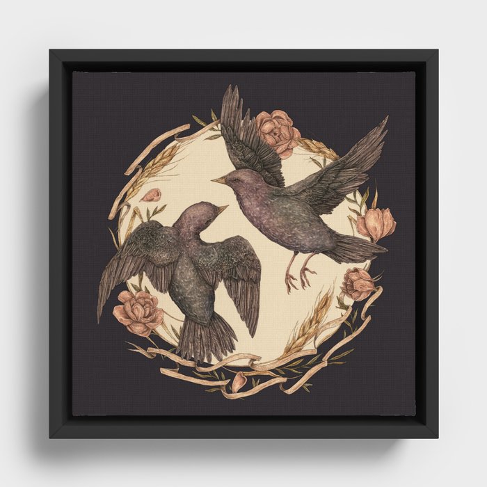 Starlings Framed Canvas