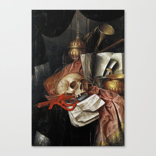 Vintage Vanitas - Still Life with skull 2 Canvas Print
