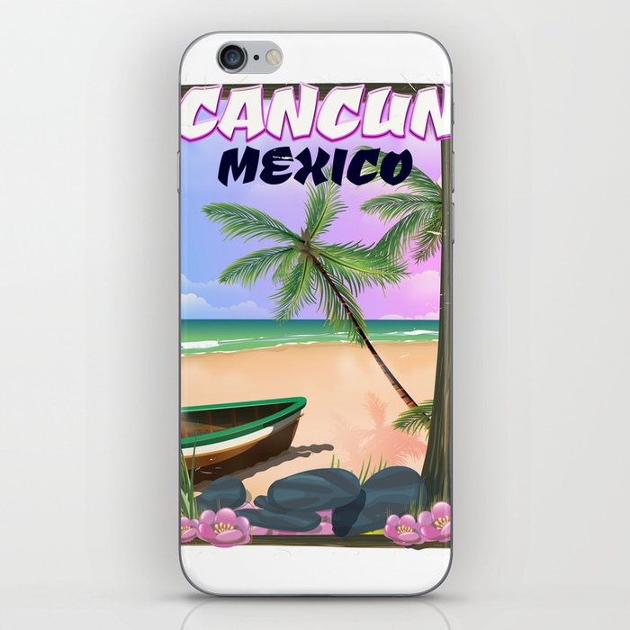 Cancun Mexico beach poster. iPhone Skin