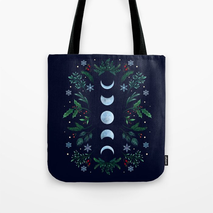 Moonlight Garden - Festive Green Tote Bag