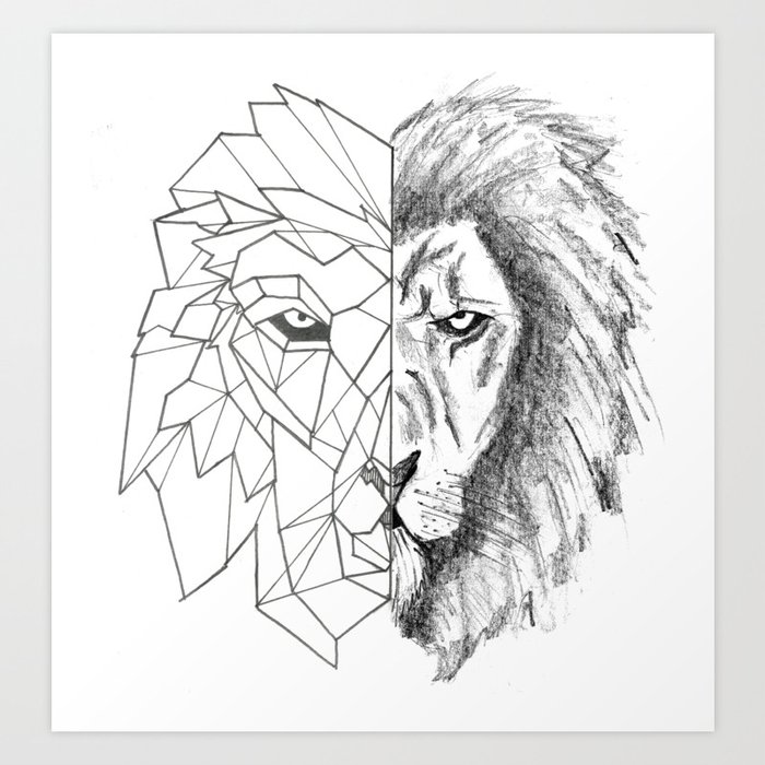 drawings of lions head