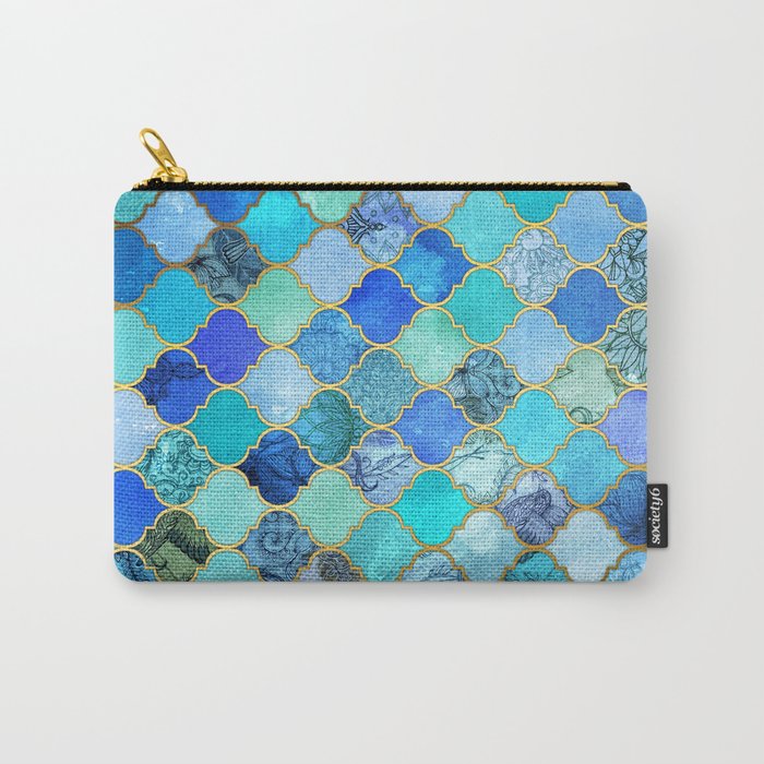 Society6 ケース Cobalt Blue, Aqua & Gold Decorative Moroccan Cobalt Blue, Aqua & Gold Decorative Moroccan Tile Pattern