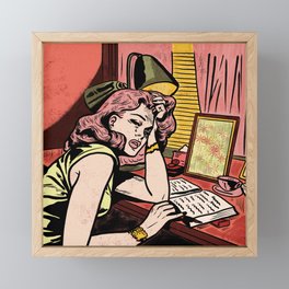 Romance Comic Woman Framed Mini Art Print