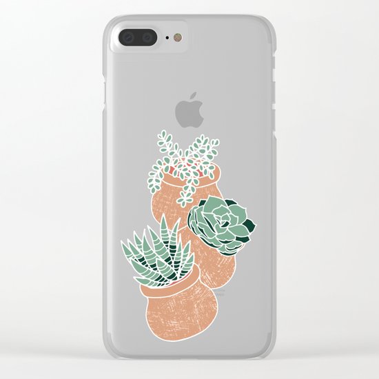 Succulent's Tiny Pots Clear iPhone Case