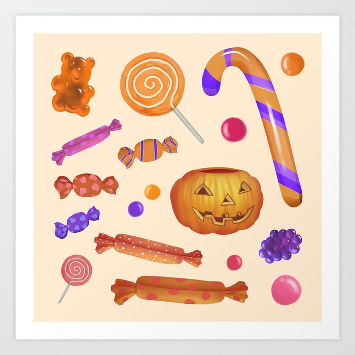 Halloween Candy Art Art Print