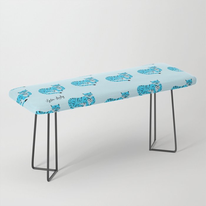 Relaxing tiger teal-blue background Bench
