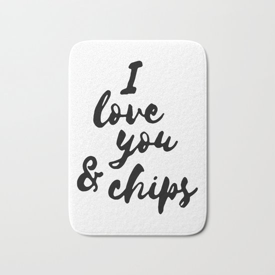 I love you & chips Bath Mat