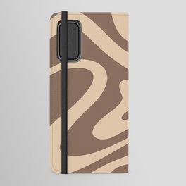 Modern Abstract Pattern 6 in Choc Brown Beige (Liquid Swirl Design) Android Wallet Case