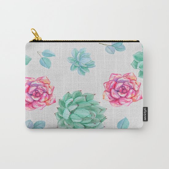 Summer Wildflowers & Succulents Carry-All Pouch
