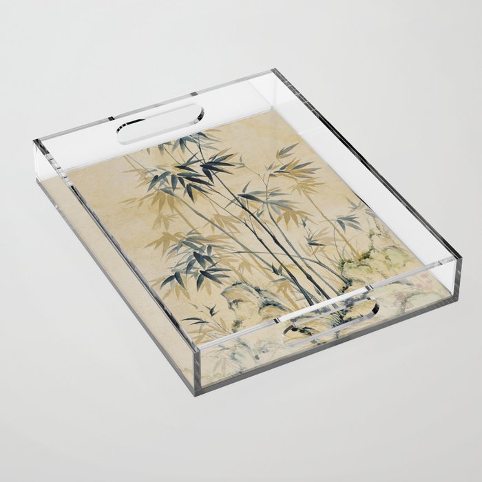 Bamboo,Oriental painting,Chinoiserie, koreanpainting Acrylic Tray