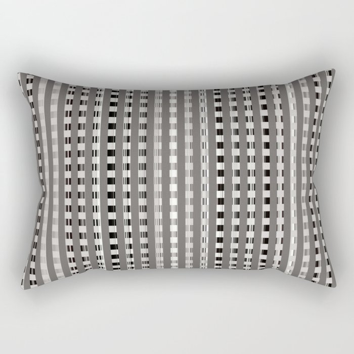 Black and Latte Brown Checkered Art Pattern Rectangular Pillow