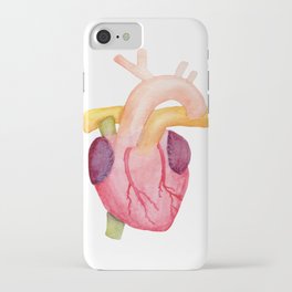 Watercolor Anatomical Heart iPhone Case