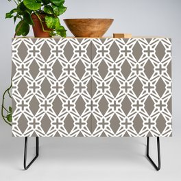 Brown and White Geometric Shape Tile Pattern - 2022 Popular Colour Fireplace Mantel 0569 Credenza
