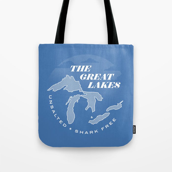 The Great Lakes - Unsalted & Shark Free (Inverse) Tote Bag