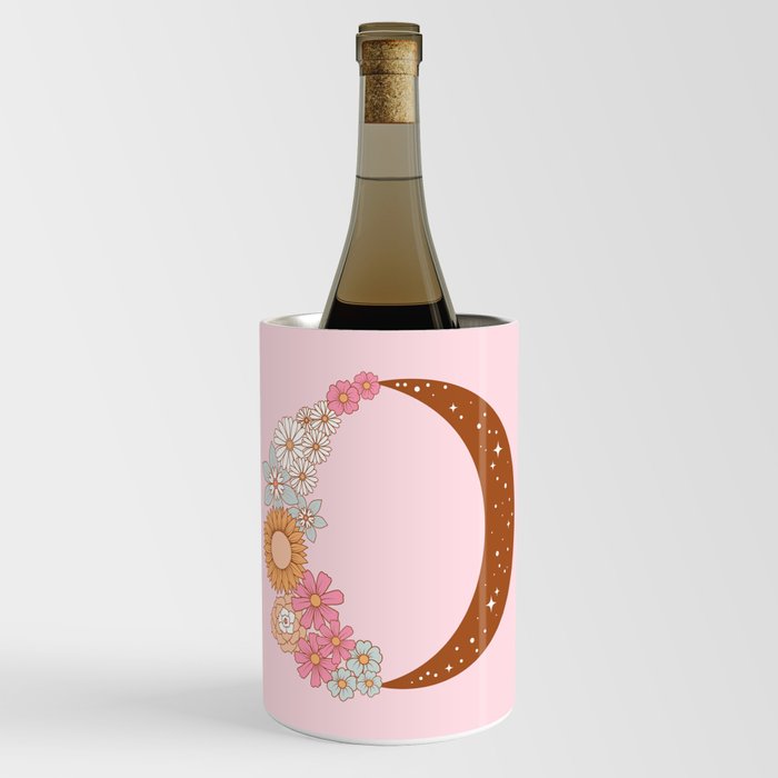 Floral Moon on Pink Wine Chiller