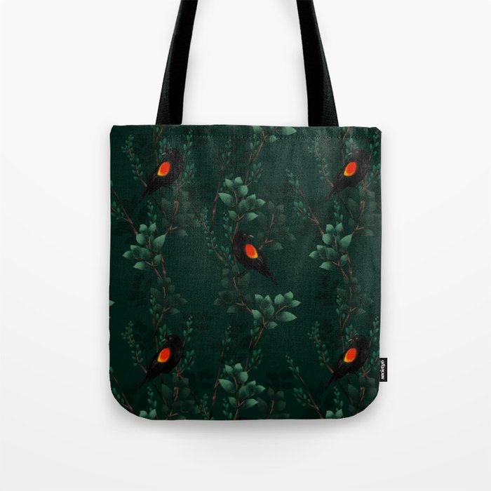 Red-Winged Blackbird Pattern Tote Bag
