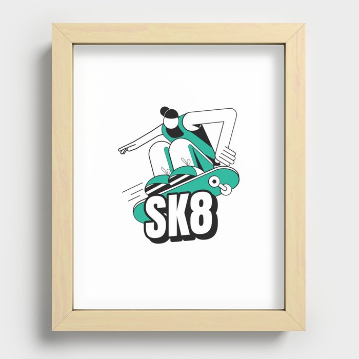 SK8, Urban Skater Streetwear Recessed Framed Print