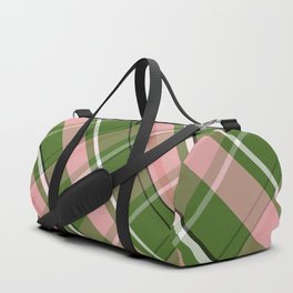 Pink and Green Preppy Plaid Duffle Bag