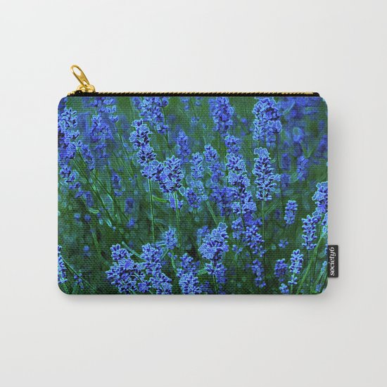 Glowing Blue Floral Carry-All Pouch