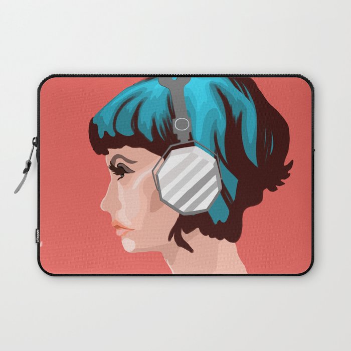 Girl with headphones Laptop Sleeve