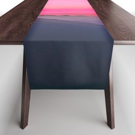  Pink Sunset Sky at Mountains Table Runner