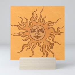 Sun Goddess | Bright Illustration | Bohemian Retro Artwork Mini Art Print