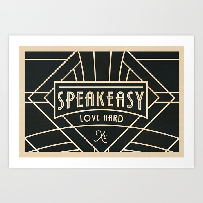 Art Deco Speakeasy Bar Sign Art Print