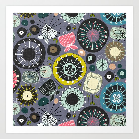 blooms amethyst Art Print